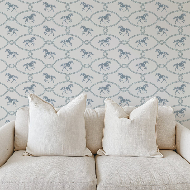 Rider's Knot - Wallpaper, Non-Pasted, Faded Denim, Paper