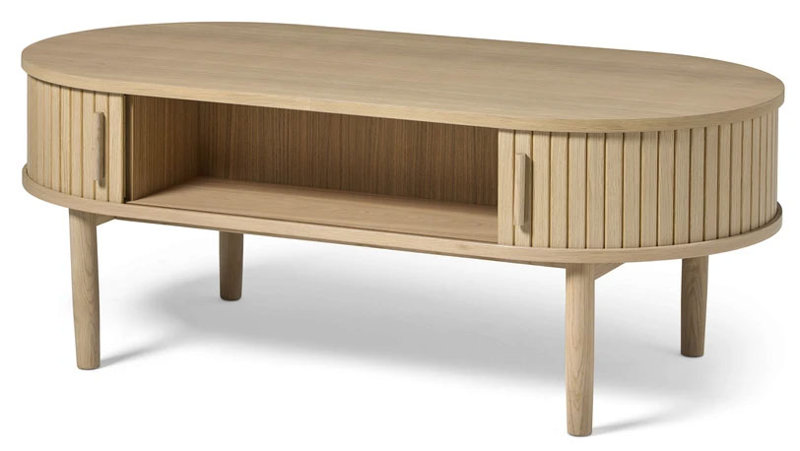 Tarcha Coffee Table with Storage, White Wood