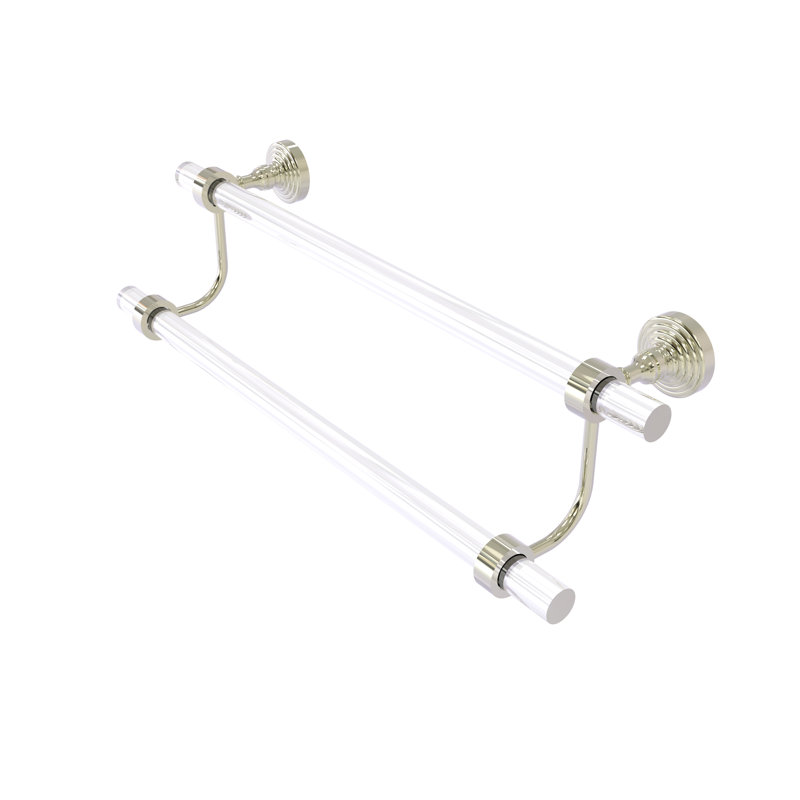 Porte-serviettes mural double Jarrell, Nickel poli, H 7,785 po x l 22 po x P 5,3 po