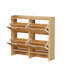 42.9 Inch Slatted Style 4 Flip Door Shoe Cabinet With Tabletop Baffle-1144593186