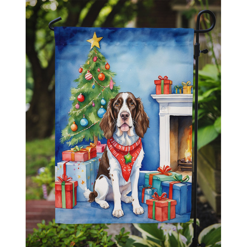 Drapeau de Noël renne de jardin, Épagneul Springer anglais
