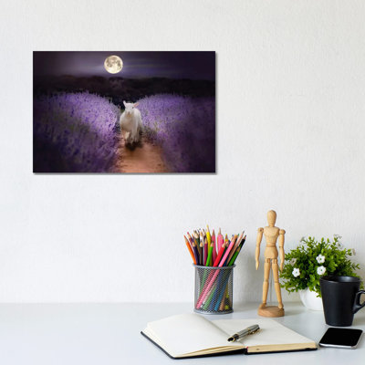 Little Lamb Moonlight by Karen Burke - Wrapped Canvas Print