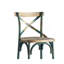 Mobilier de salle à manger à assise en bois de style rétro avec cadre en métal turquoise antique-482873405
