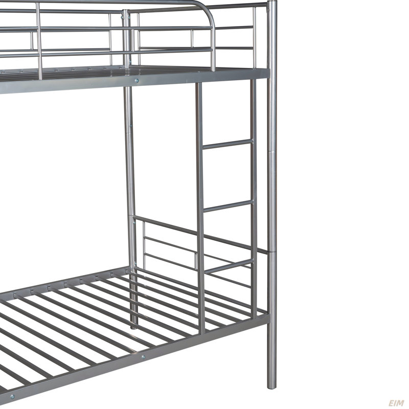 Twin Over Twin Metal Bunk Bed (Bed), Silver