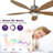  52 Inch Ceiling Fans With Lights And Remote Control, Reversible, 5 Wood Blades, 6 Speeds, 3CCT Dimmable, Noiseless,Modern Ceiling Fan For Bedroom Living Room Gazebo Patio,Stain Nickel-606060888