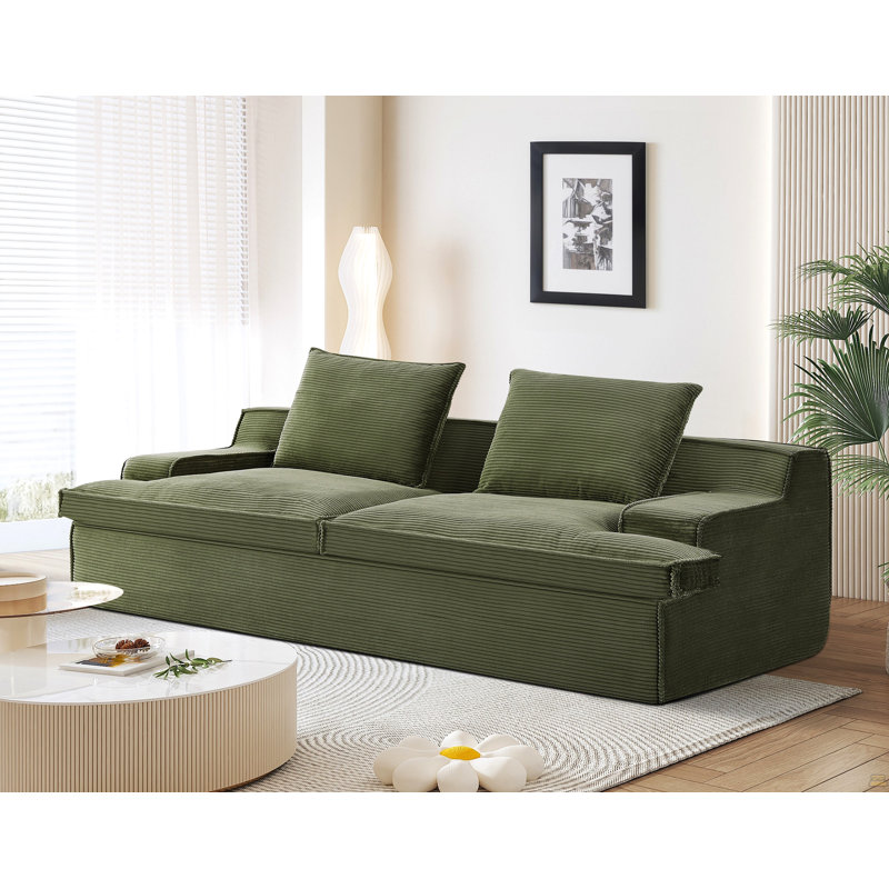 Oversized Full Foam 4 Seater Couch, Green