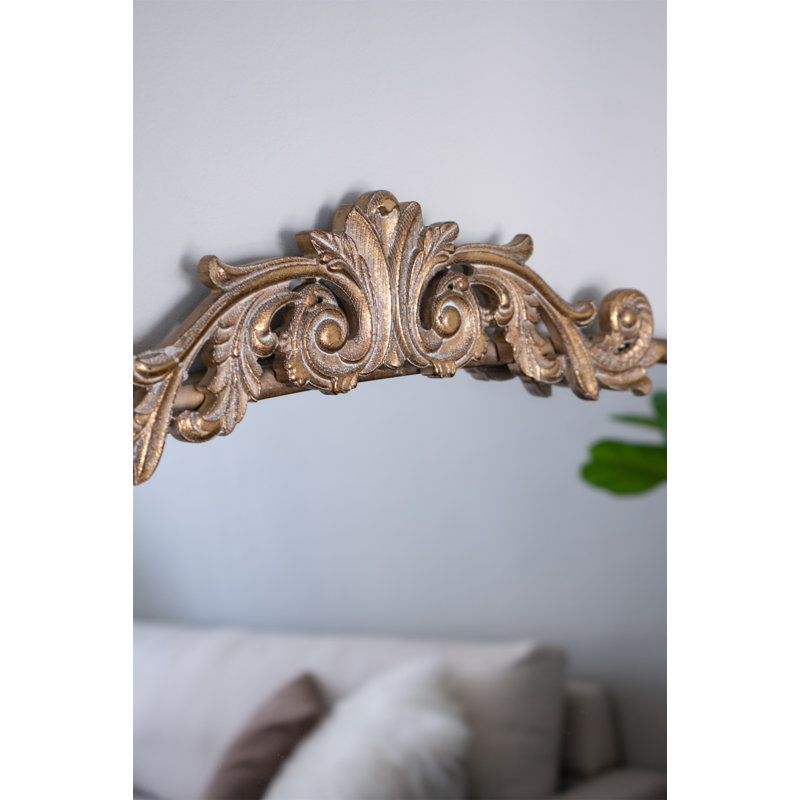 Console de 40 po x 31 po à conception arquée et miroir de style classique pour salle de bain