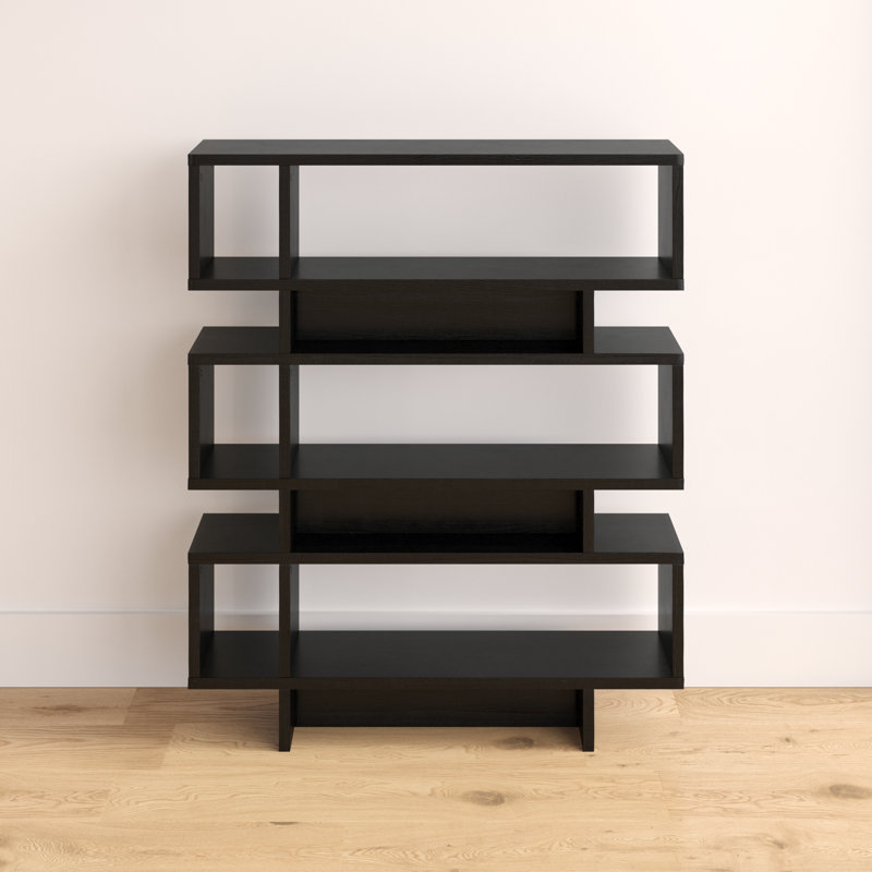 Carnageeragh 134.62cm H x 111.76cm W Geometric Bookcase, Black