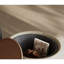 Round Creamy Coffee Table with Walnut Veneer