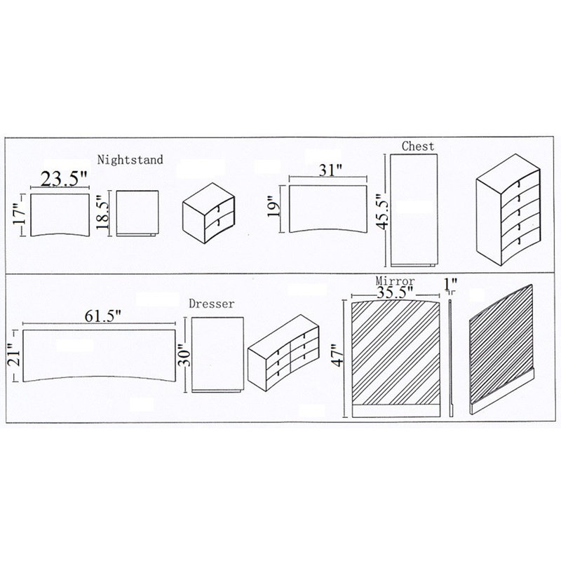 Commode 5 tiroirs Xeros