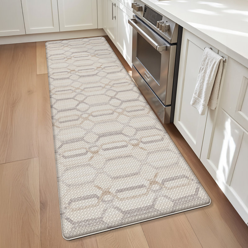 Tapis de cuisine antidérapant Ant-Fatigue, Tapis de couloir 2 pi x 7 pi 3 po, Beige