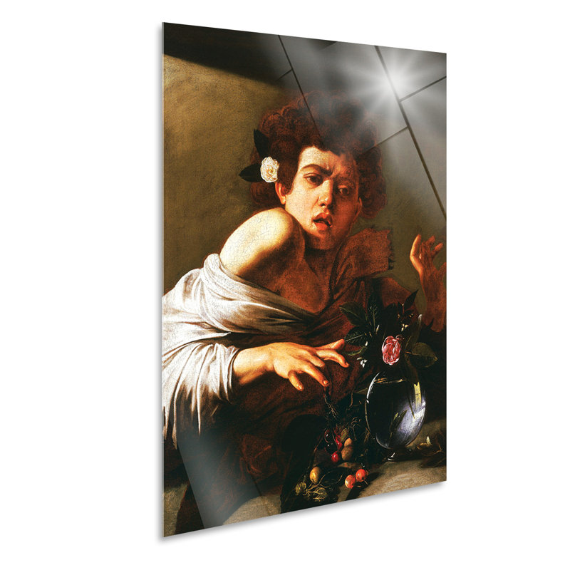 Boy bitten by a lizard by Caravaggio - No Frame Rectangle Painting, Plastic/Acrylic, 100cm H x 70cm W