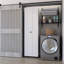 Armoire balai blanche avec tablettes de rangement