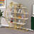Round Bookcase, Home Office 4 Tier Bookshelf Open Freestanding Storage Shelf, MDF Board & Metal Frame