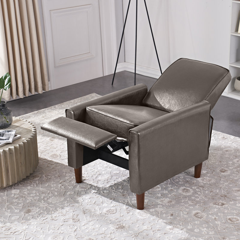 Fauteuil inclinable manuel standard en similicuir de 28 po de largeur Decatur, Similicuir kaki