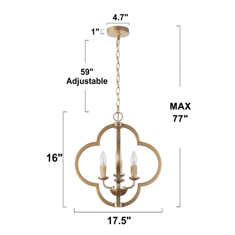 Rosdorf Park Akeeb Dimmable Gold Candle Style Globe Chandelier 