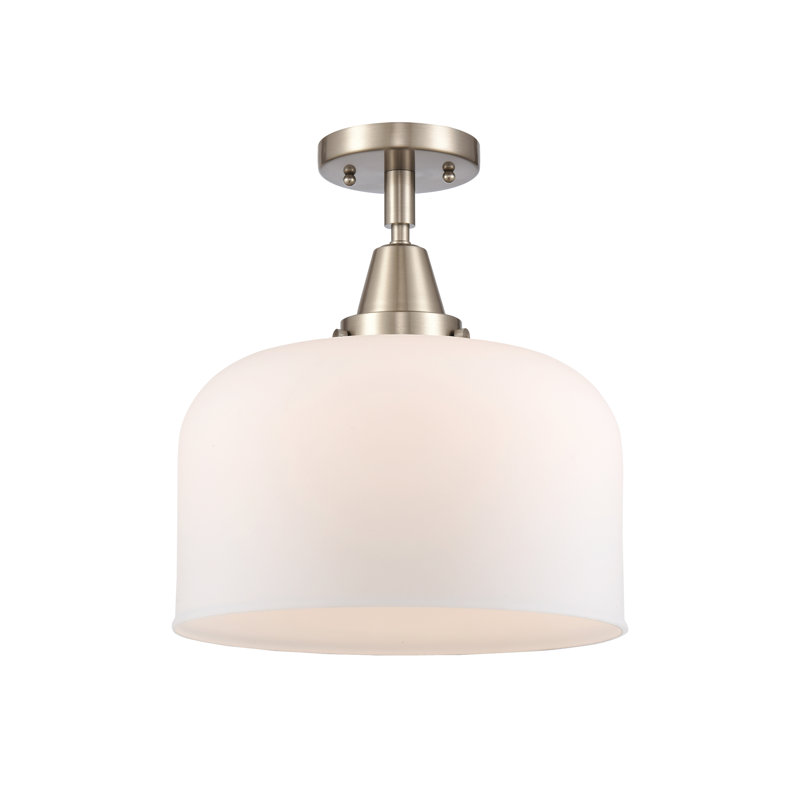 Plafonnier encastré en verre Collbran, Ampoule non incluse, Oui, Nickel satiné