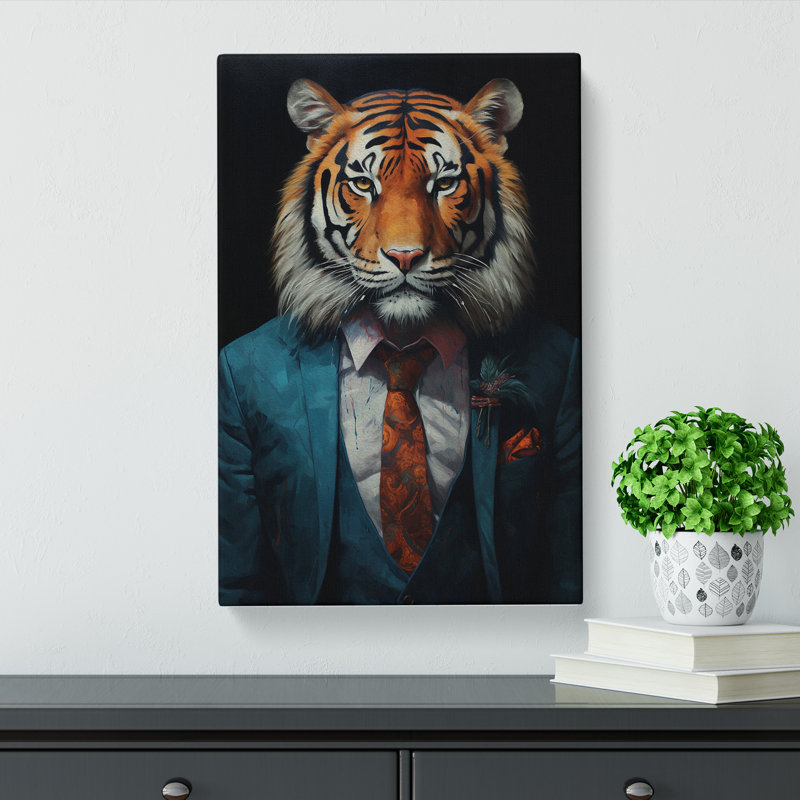 Tiger In A Suit No.5 - No Frame Print, 76cm H x 50cm W x 3cm D