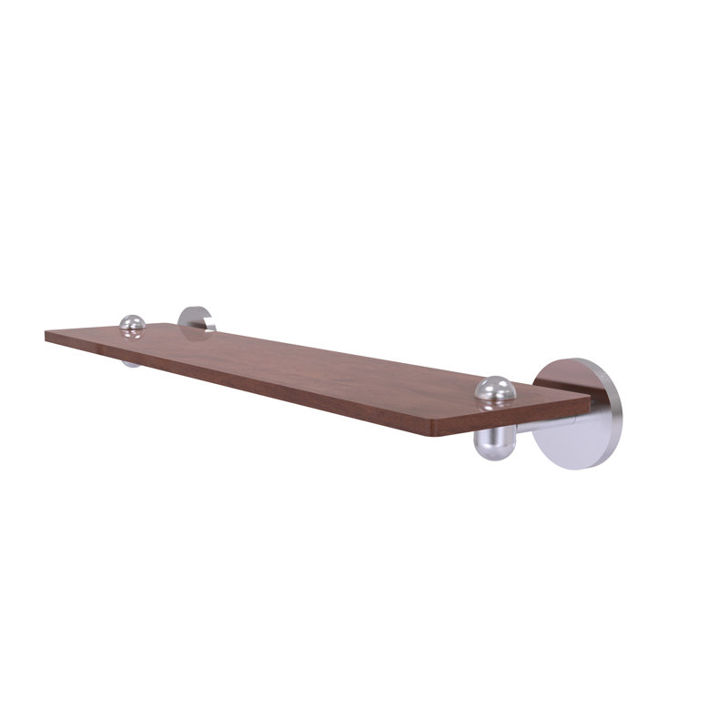 Tablette murale unie bois ironwood Itzhak, Chrome satiné, H 2,5 po x l 22 po x P 5 po