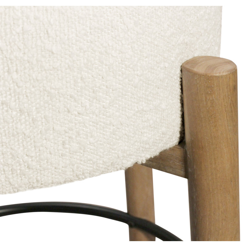 Natalia Stool In Boucle Fabric, Ivory, Counter Stool (27” Seat Height)