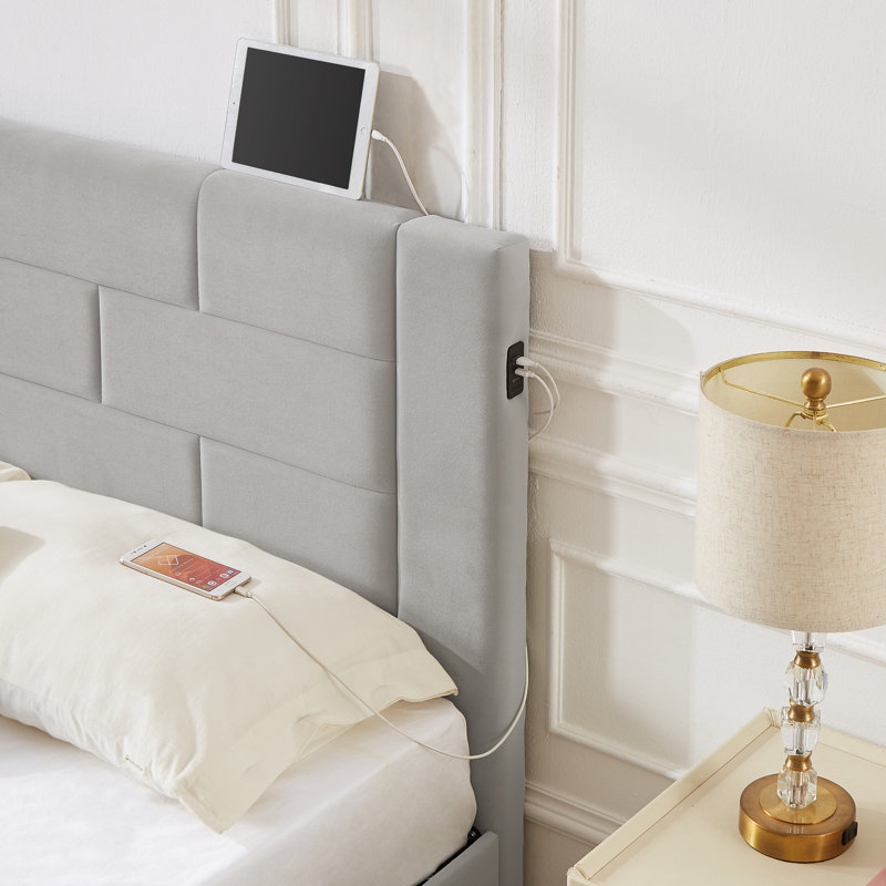Ensemble de chambre à coucher Rotella, Grand, Gris clair
