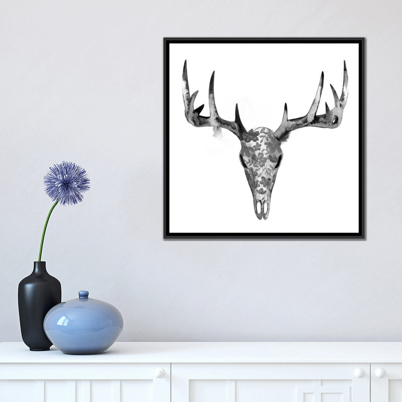 « botanic mount i », impression sur toile, H 18 po x l 18 po x P 1,5 po, Toile avec cadre noir, Pas de tapis