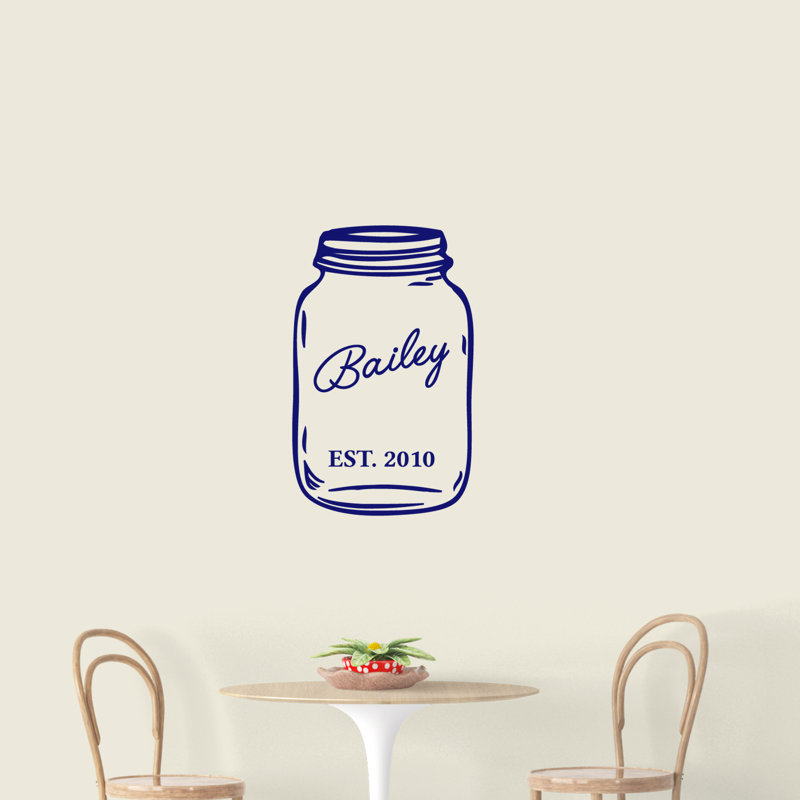 Adhésif décoratif Mason Jar, Bleu marine, Oui