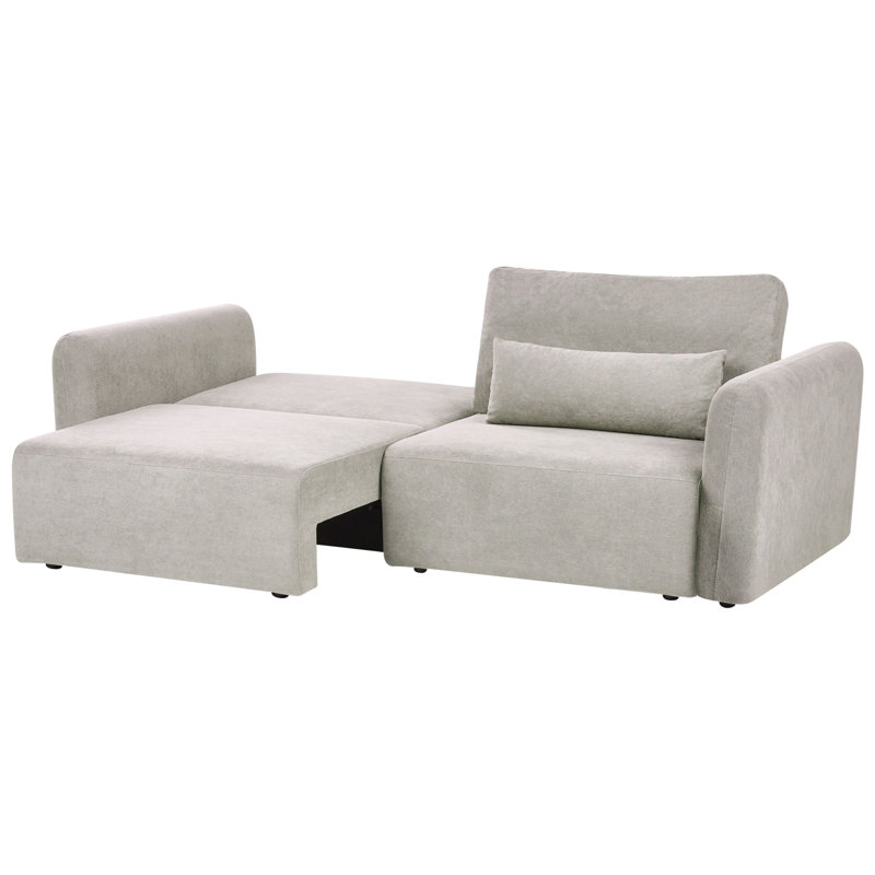 3 Seater Reclining Sleeper, Grey Fabric 