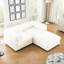 Chenille blanche 2 avec rangement, siège cylindrique et contemporain, centre de table moderne à 2 places, assise confortable-1794149091-1794149095-1794149092