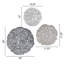 Plume grise texturée 3 disques en métal - 20 po, 17,25 po, 14,25 po, décoration d'intérieur, disque de décoration à anneaux crochets, pour présentation