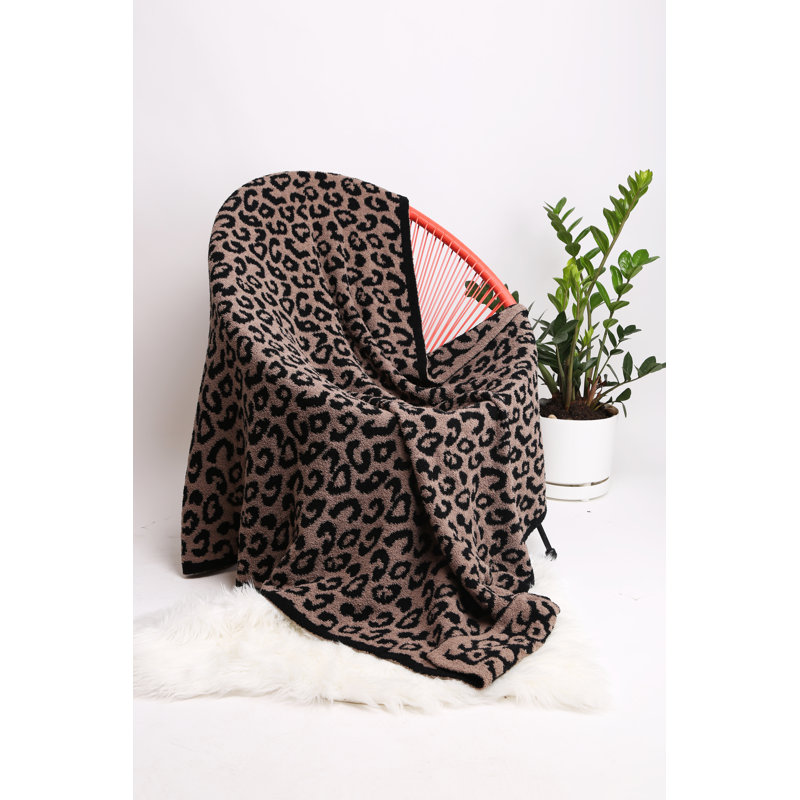 Leopard Pattern Luxury Soft Throw Blanket, Coffee