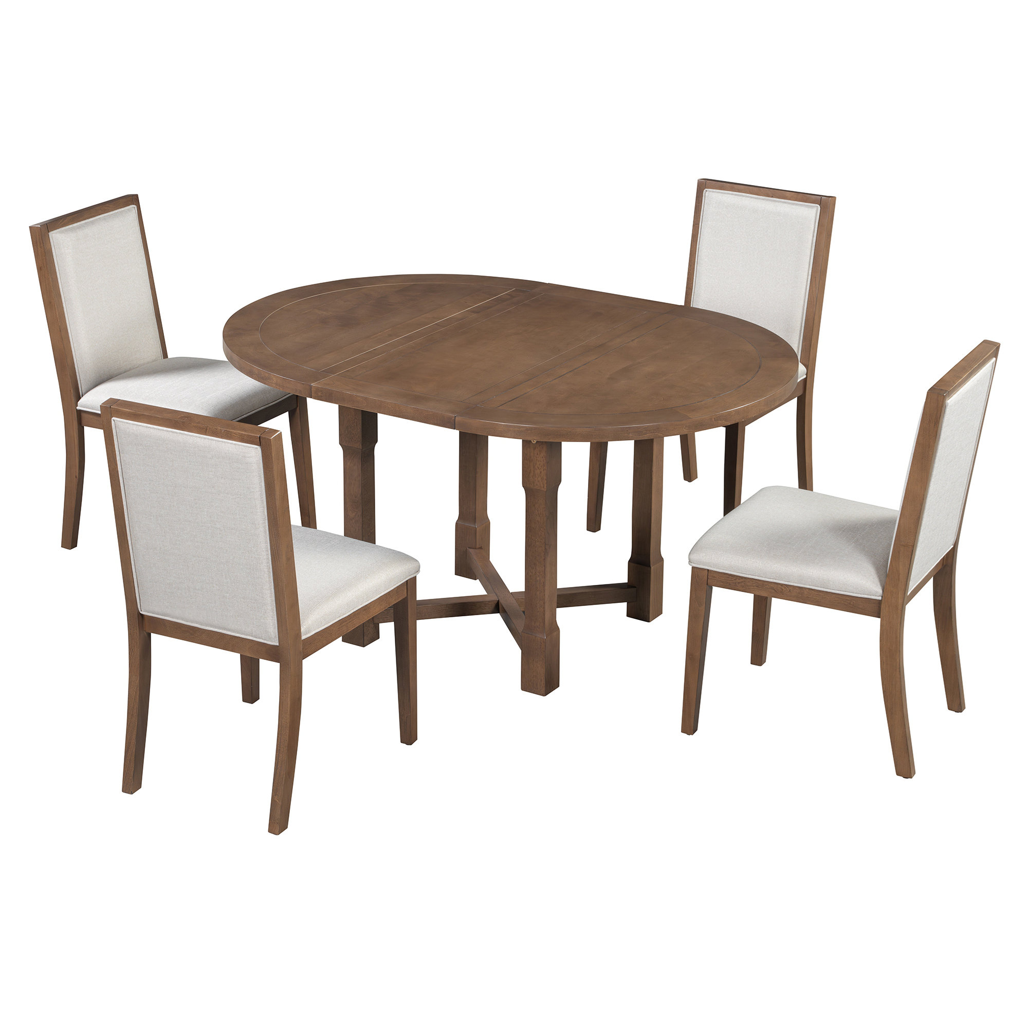 Astoria Grand TREXM 5-Piece Extendable Dining Table Set for 4, Round ...