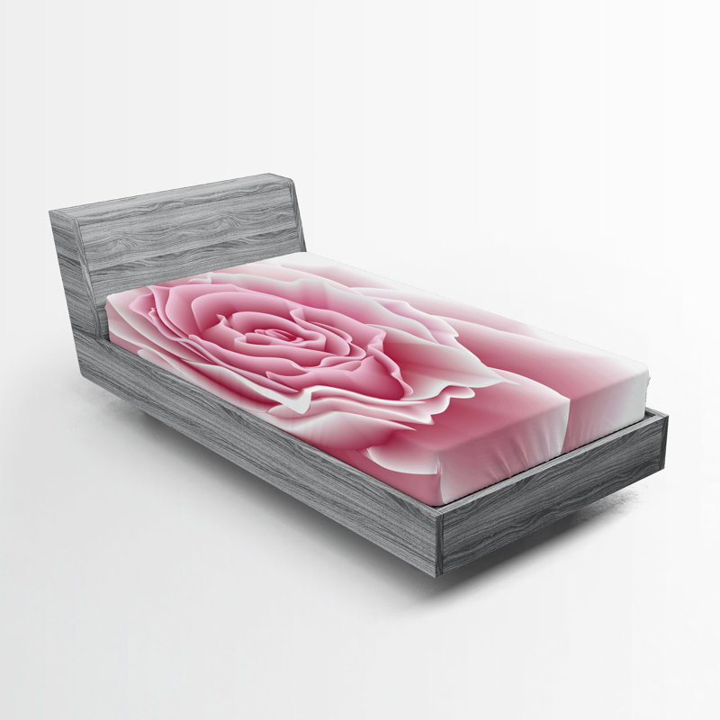 Drap-housse rose pâle Ambesonne, Ensemble literie pour lit simple