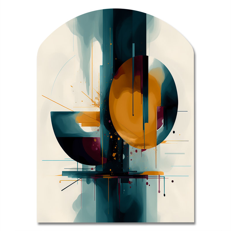 The Geometry Of Light III - Arch Abstract Geometric Metal Wall Art, Asymmetrical Metal Wall Sculpture Print