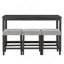 Ensemble de table de bar 152 cm (60 po), ensemble de salle à manger industriel 4 pièces avec 3 tabourets rembourrés, table de petit-déjeuner de style pub avec pieds en bois massif pour salon, cuisine et salle de jeux-1202827083