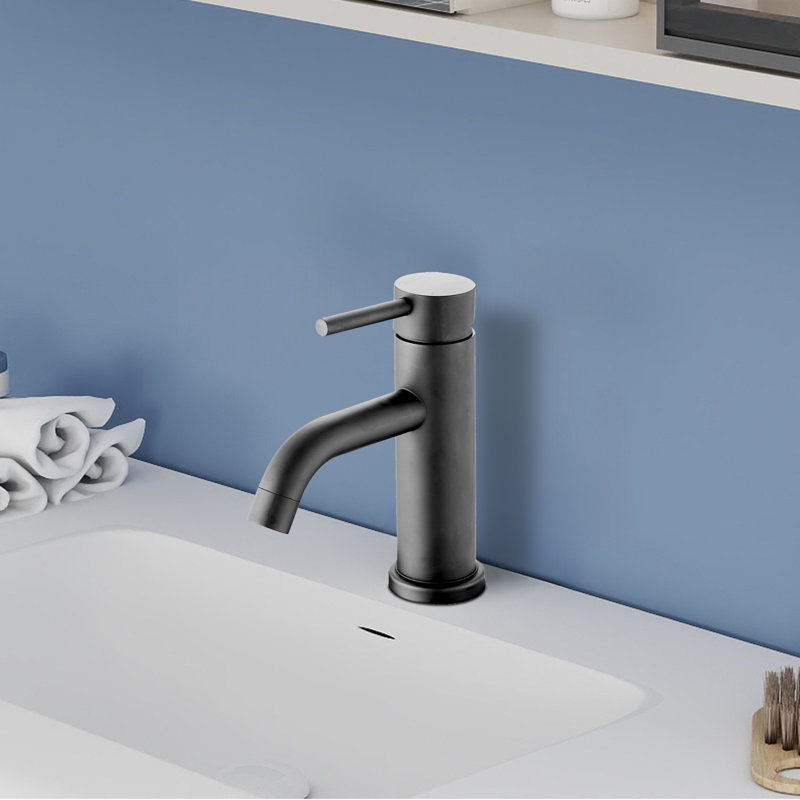 Robinet pour salle de bain à poignée simple Topcraft, Noir mat