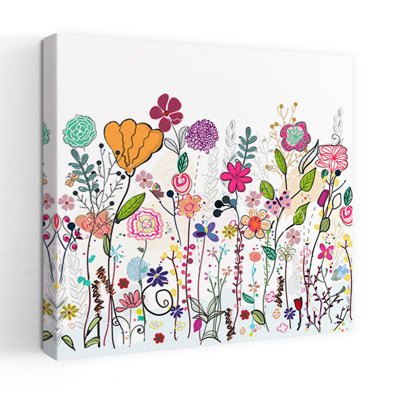 Contemporary Art Colourful Vibrant Abstract Daisy Flower Nature Art