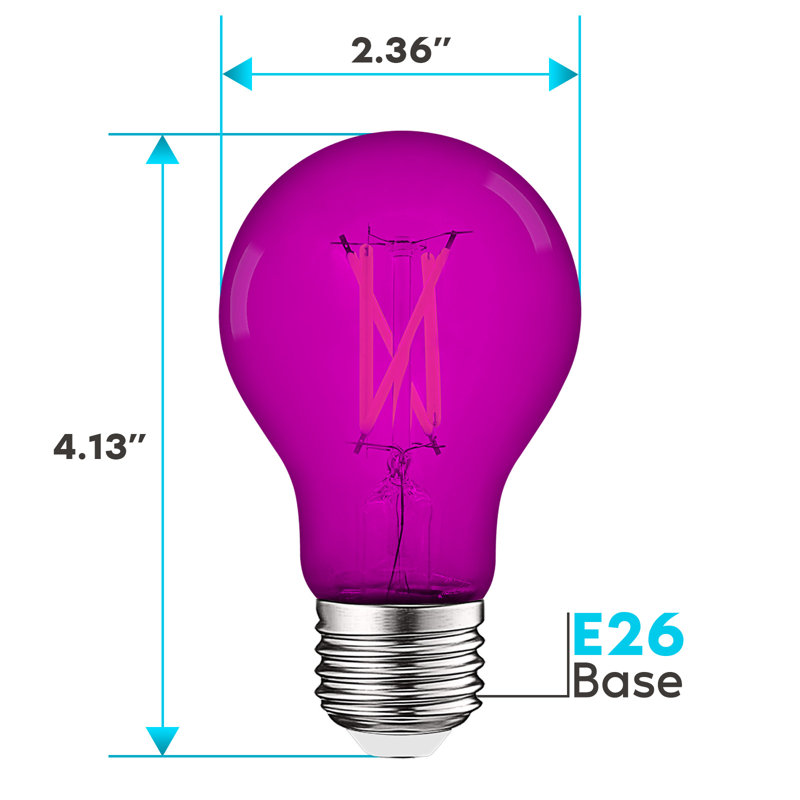 4,5 W (équivalent à 60 W), DEL A19, ampoule à intensité variable, culot moyen E26 (standard), Mauve