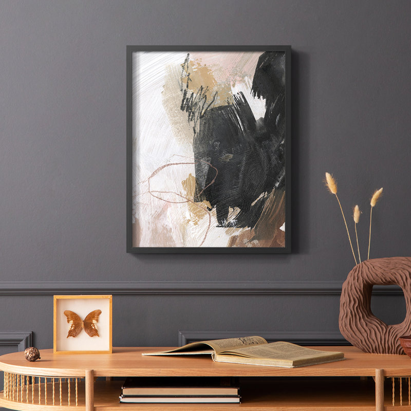 Unbleached Neutrals III Framed Print - Solid Wood, 20" H x 16" W, Black