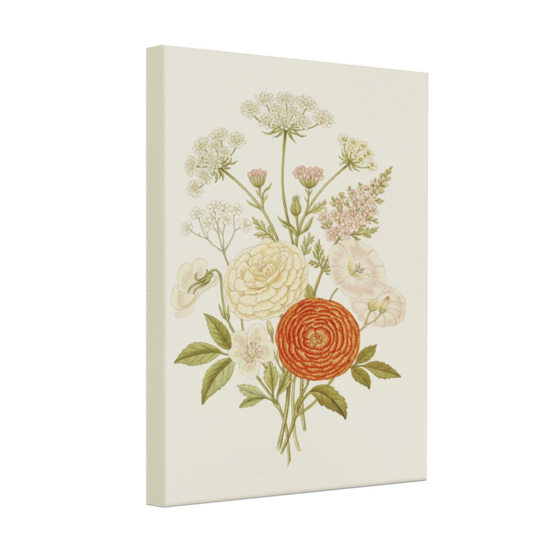 Arrangement floral de plantes et de fleurs avec des roses et des fleurs sauvages, H 18 po x l 12 po