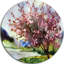 Arbre avec fleurs printanières - reproduction d'art-35120091-35120088
