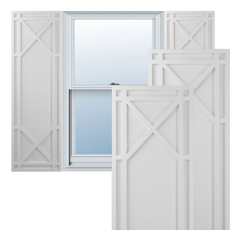 True Fit PVC Bungalow Fixed Mount Shutters