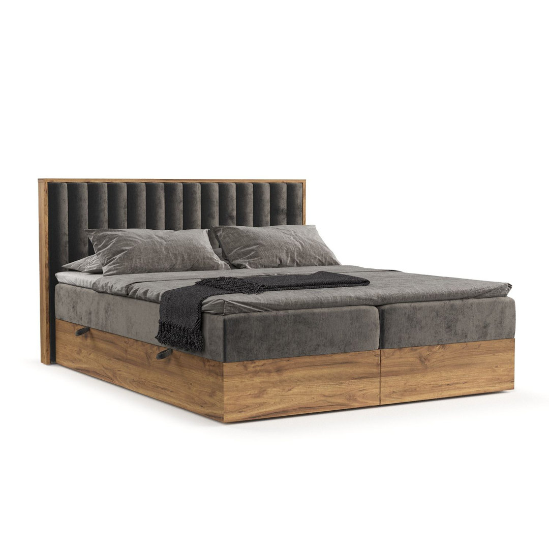 Boxspringbett Komorebi mit Bonellmatratze und Topper