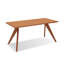 Cherry Wood Colour Rectangular Solid Wood Dining Table-1636560605