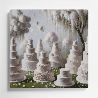 Desserts, gâteau de mariage, art mural gris en métal