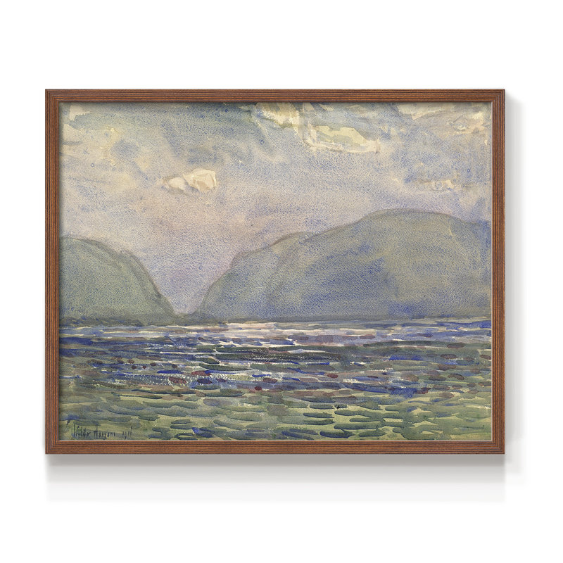 Paysages rétro - LXI - impression encadrée - réaménageable, H 22 po x l 28 po, Noyer