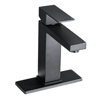 Modern Bathroom Faucet, Stainless Steel, Matte Black Finish, With Drain Assembly For Decoration Project 3 Tap, Single Hole, Enhancement