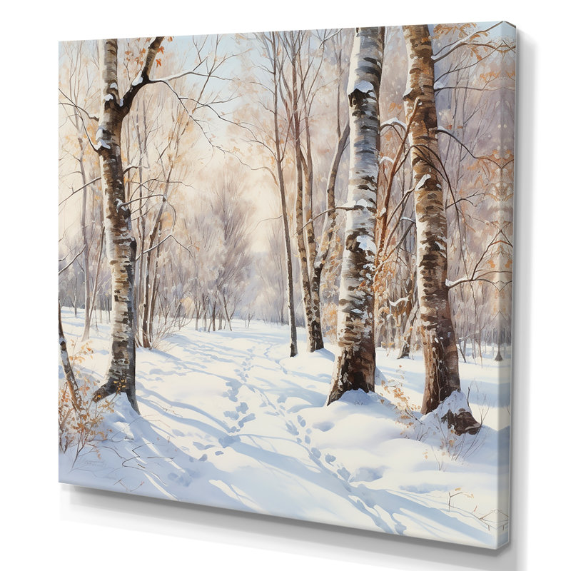«Trees Charm In Winter I - Trees», art mural, Toile tendue, H 16 po x l 16 po x P 1 po