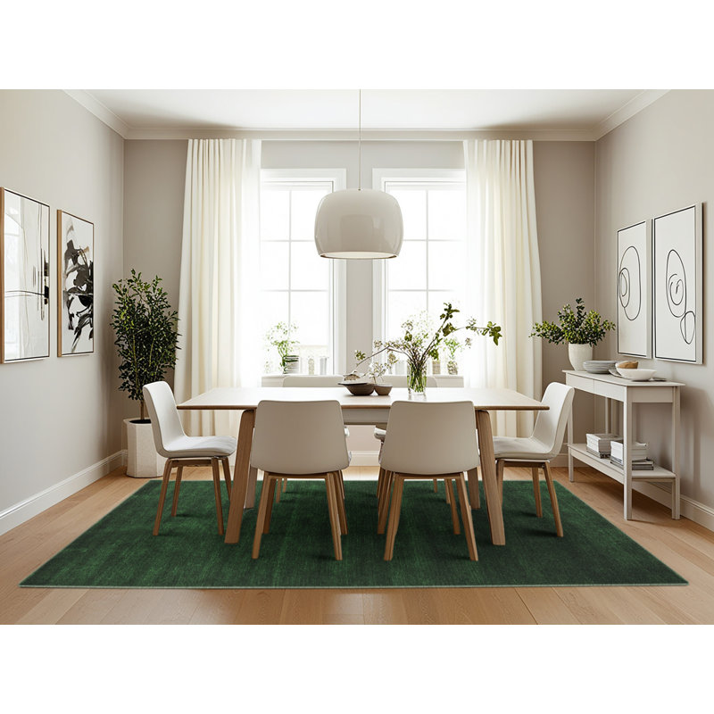 Tapis contemporains vert émeraude 57, Rectangle 7 pi x 10 pi