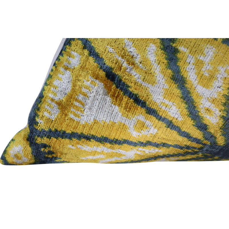 Velvet Geometric Lumbar Pillow Cover & Insert